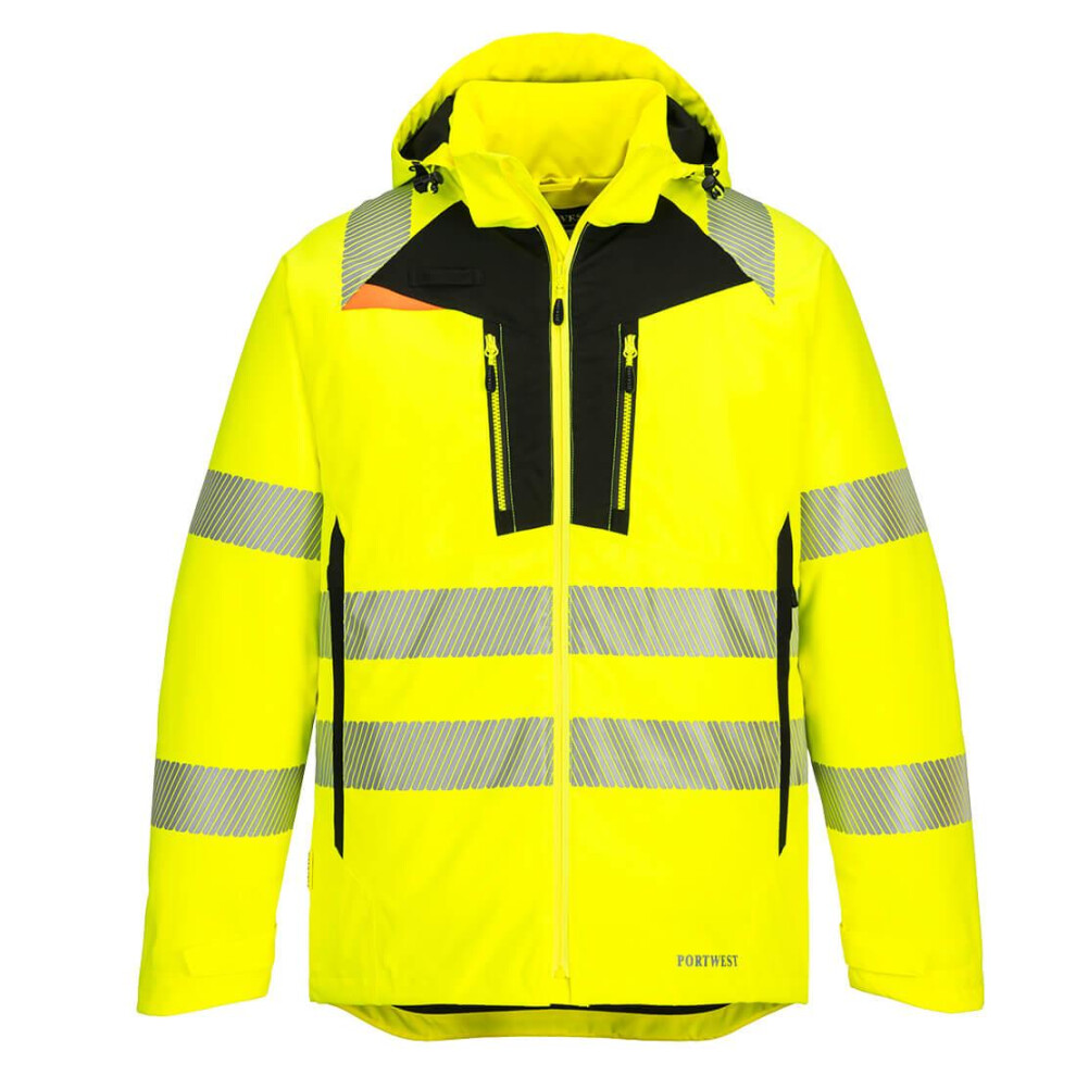 (4XL, Yellow/Black) Portwest Mens DX4 Hi-Vis Winter Jacket