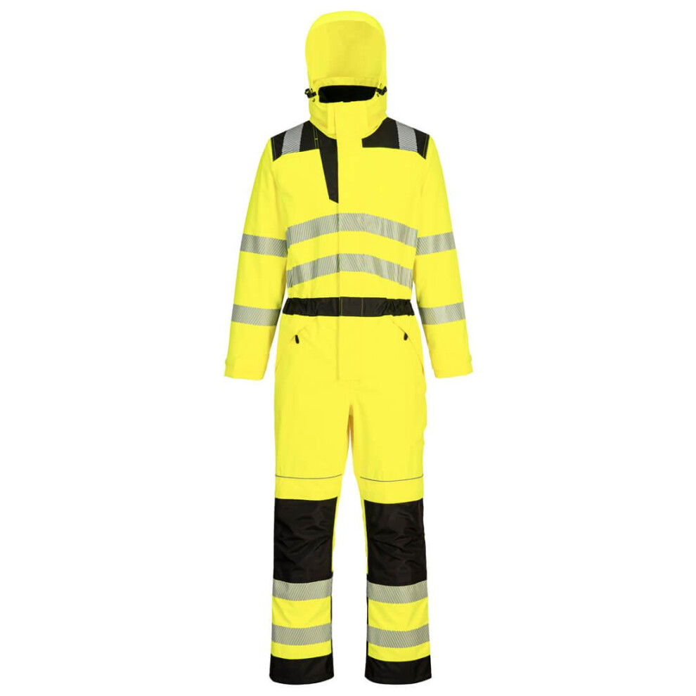 (44R, Yellow/Black) Portwest Unisex Adult PW3 Waterproof Hi-Vis Overalls