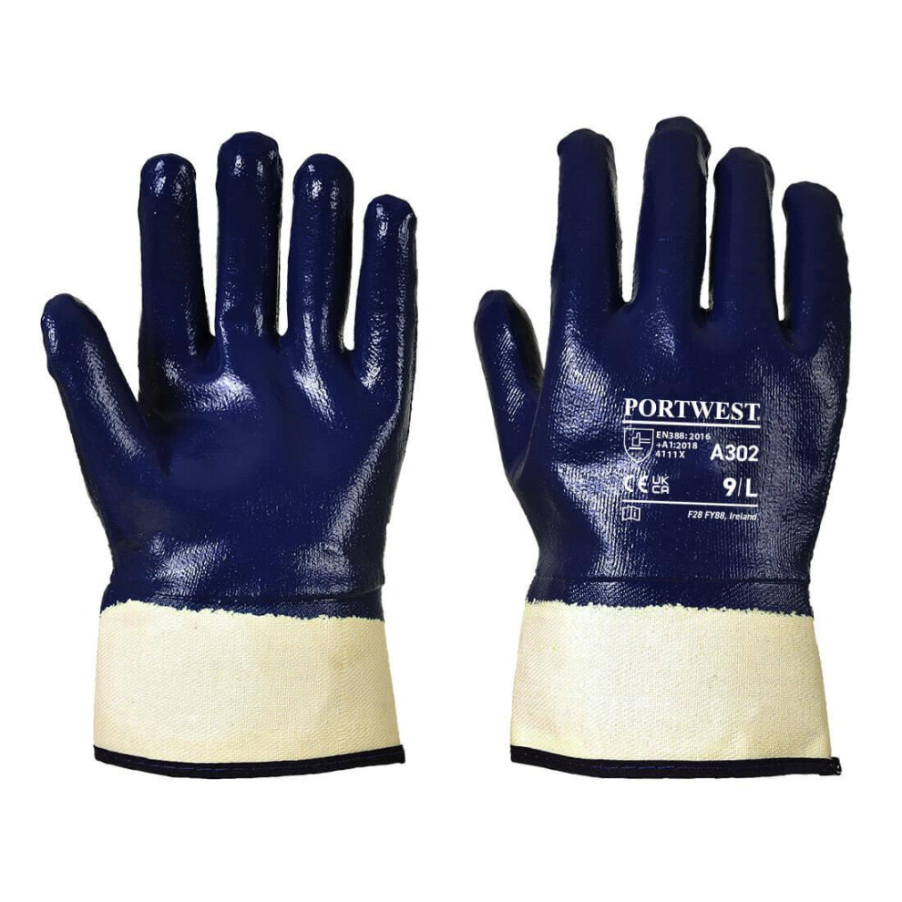 (XXL, Navy) Portwest Unisex Adult A302 Nitrile Safety Gloves