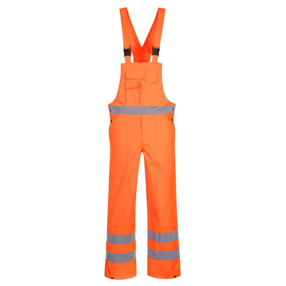 (XL, Orange) Portwest Mens Hi-Vis Breathable Bib And Brace Trouser