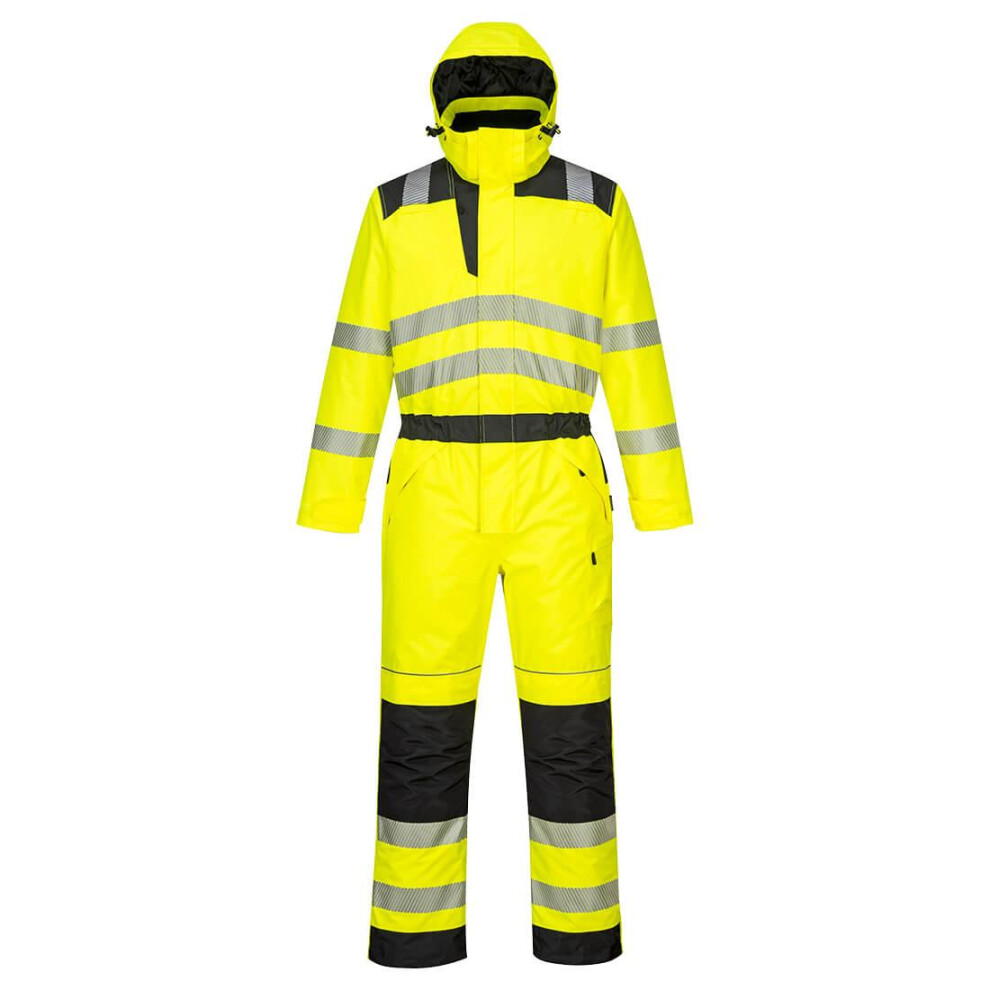 (44R, Yellow/Black) Portwest Unisex Adult PW3 Hi-Vis Overalls