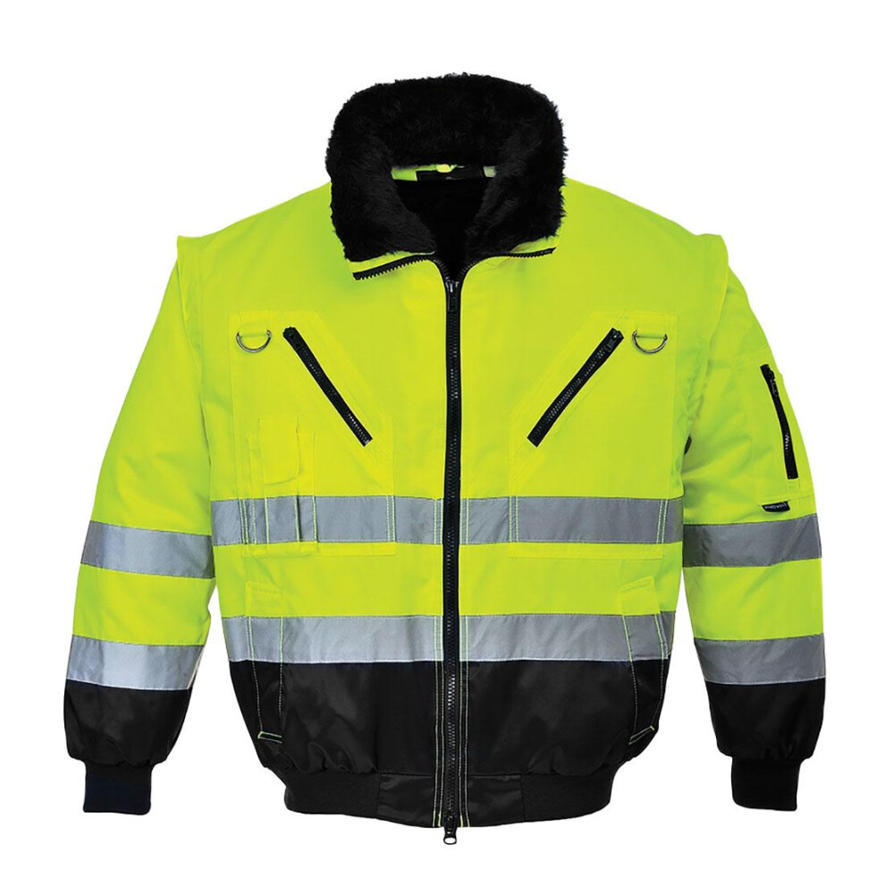 (M, Yellow/Black) Portwest Mens PJ50 Hi-Vis 3 In 1 Jacket