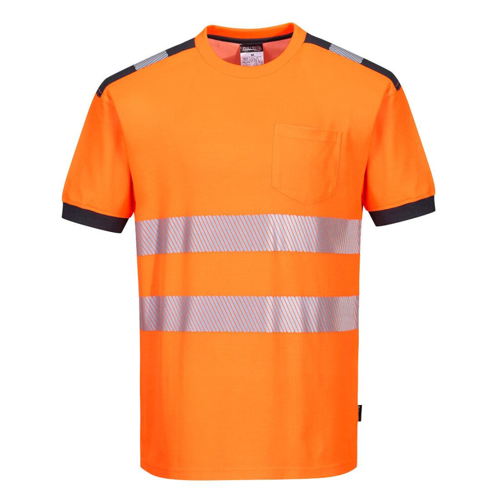 (XXL, Orange/Grey) Portwest Mens Hi-Vis Safety T-Shirt