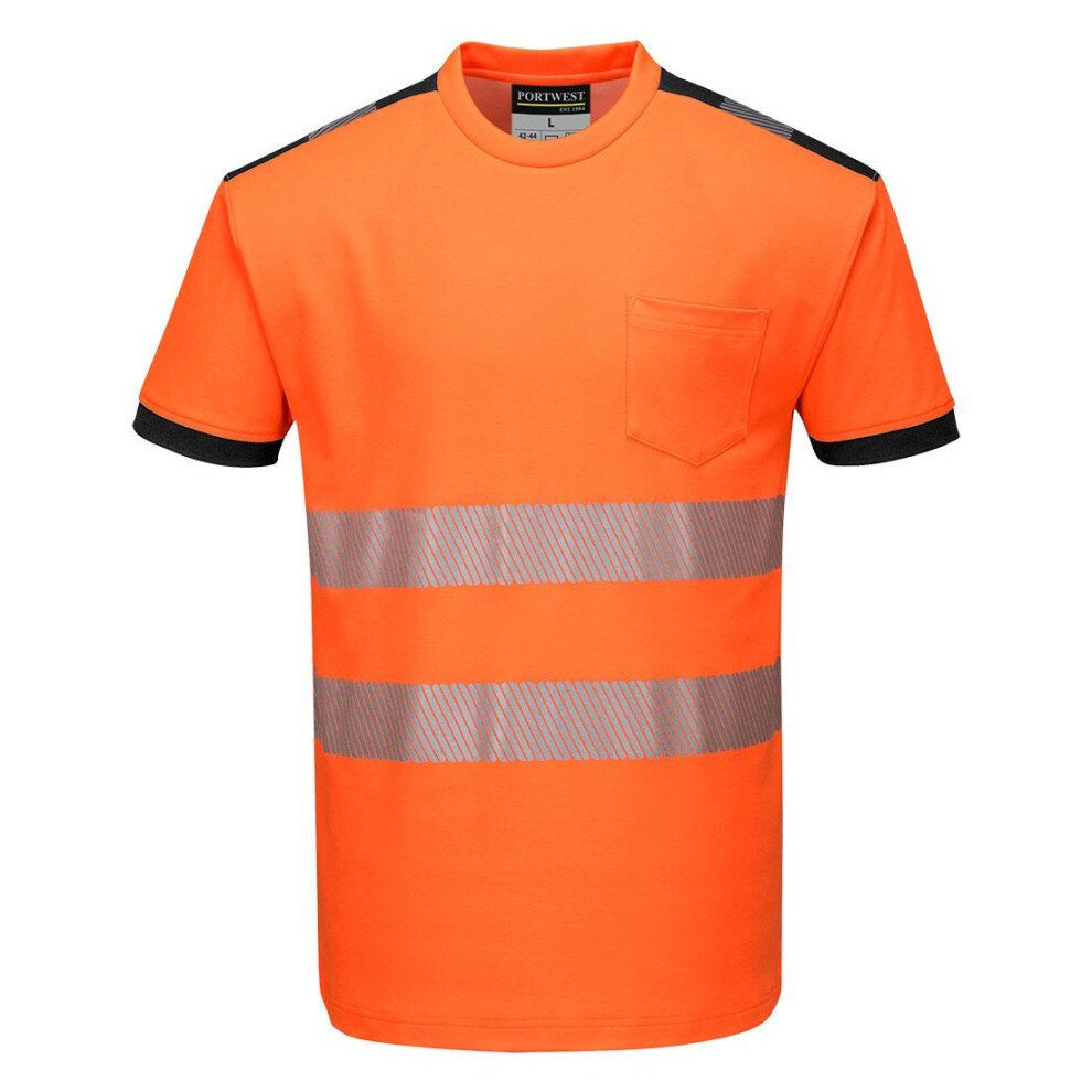 (5XL, Orange/Black) Portwest Mens Hi-Vis Safety T-Shirt