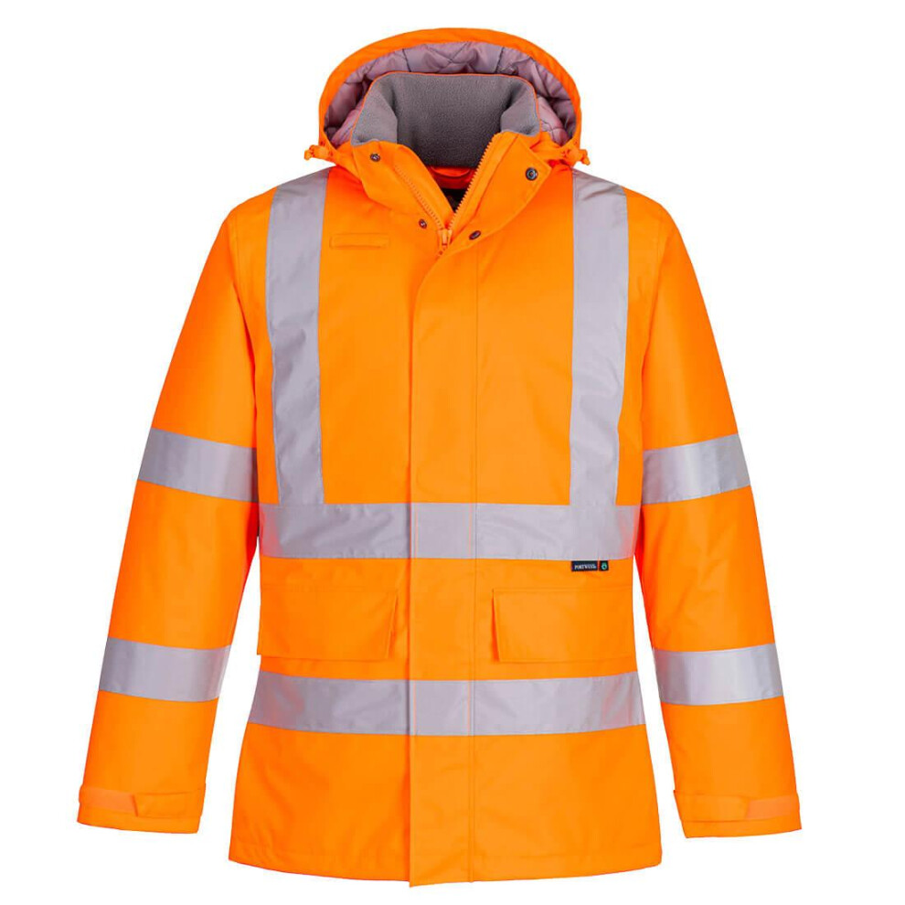 (XXL, Orange) Portwest Mens Hi-Vis Winter Jacket