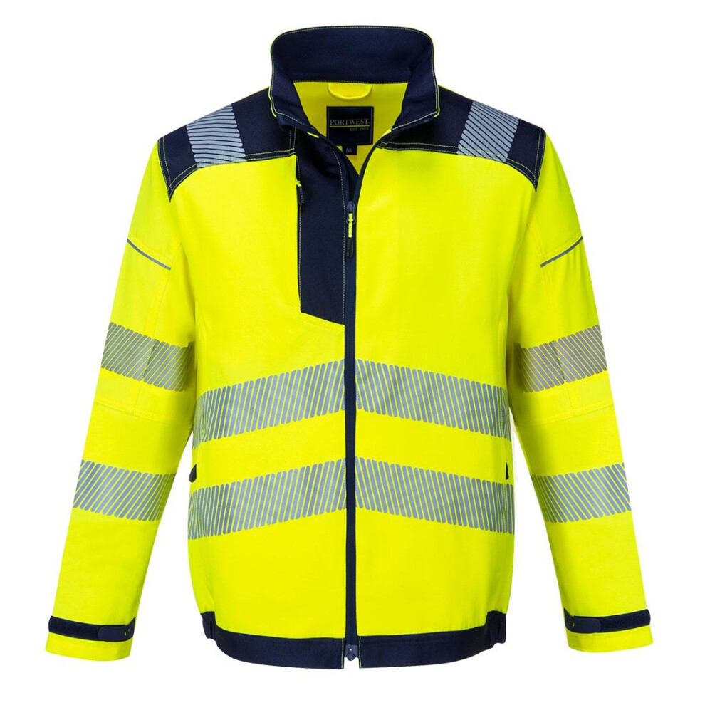 (XXL, Yellow/Navy) Portwest Mens PW3 Hi-Vis Work Jacket