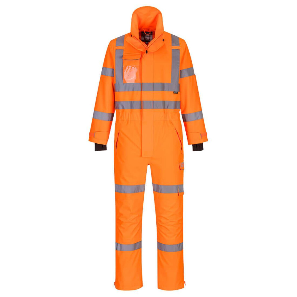 (XL, Orange) Portwest Mens Extreme Rain Hi-Vis Safety Overalls