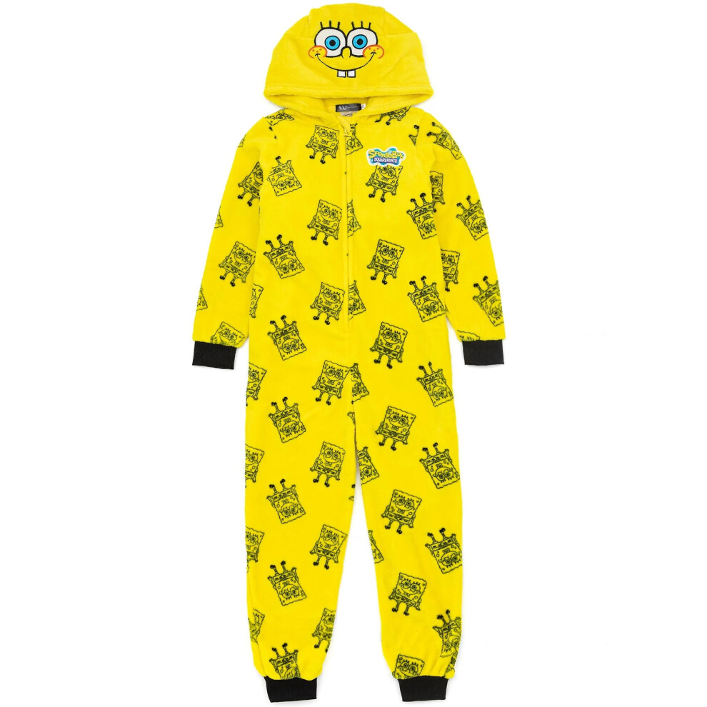 (7-8 Years, Yellow) SpongeBob SquarePants Childrens/Kids Repeat Print Sleepsuit