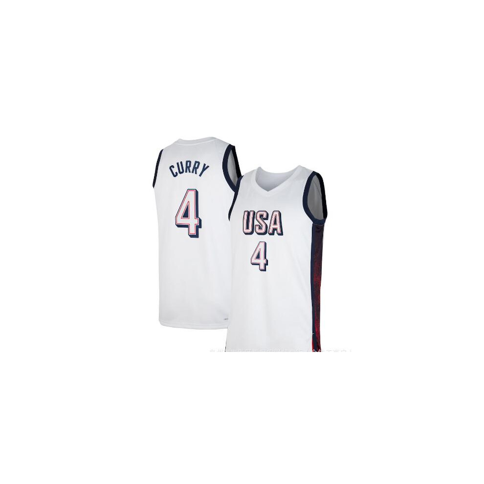 (White 4 Curry, L) 2024 Paris Olympics, USA Basketball Team: 6 LeBron James, 7 Durant, 4 Curry