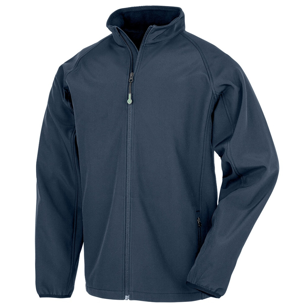 (M, Navy) Result Genuine Recycled Mens Printable Soft Shell Jacket