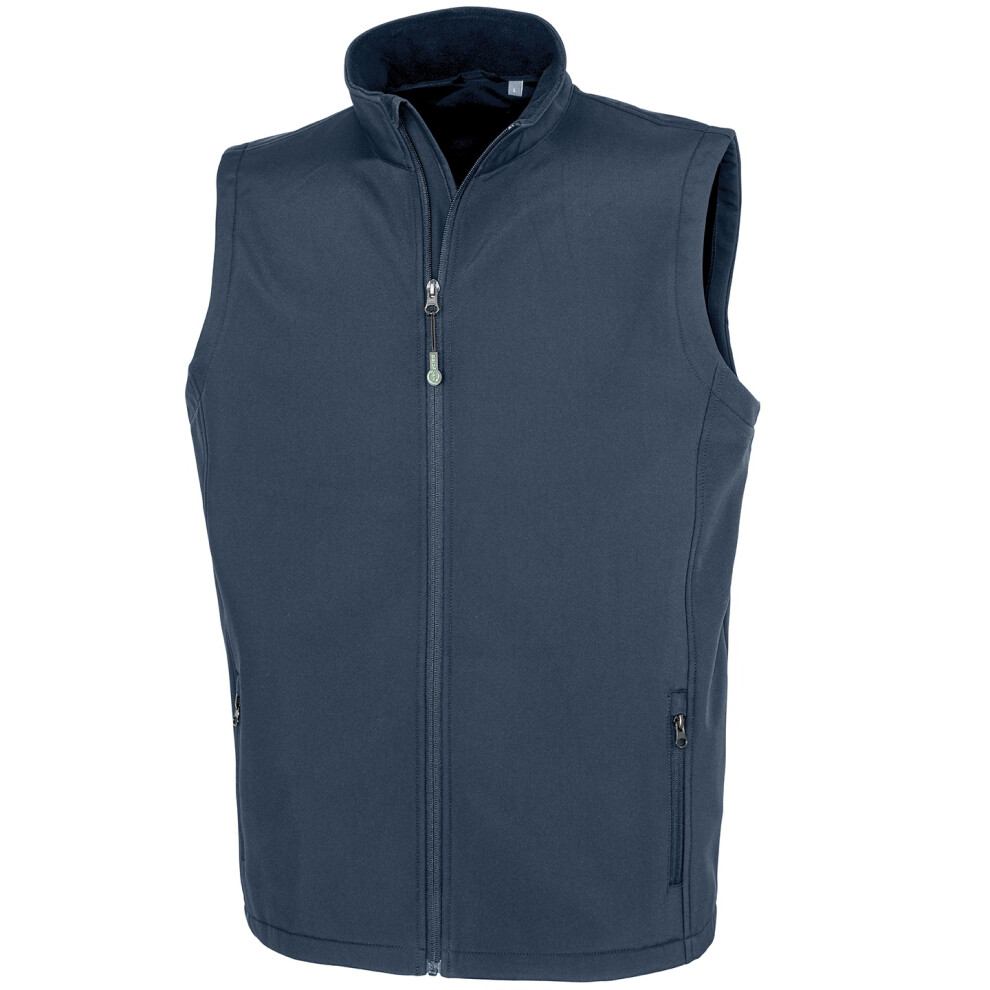 (M, Navy) Result Genuine Recycled Mens Softshell Printable Body Warmer