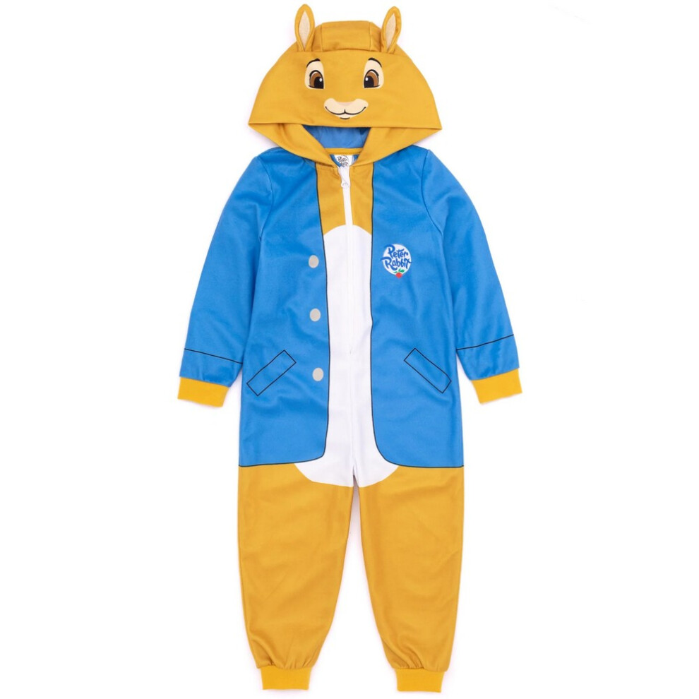 (4-5 Years, Blue/White/Yellow) Peter Rabbit Childrens/Kids 3D Ears Sleepsuit
