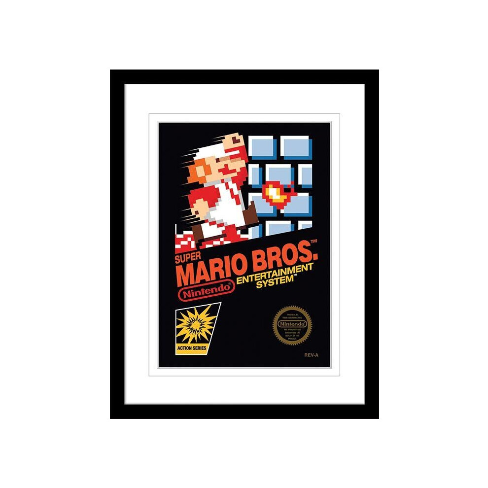 Super Mario NES Cover Framed Art Print