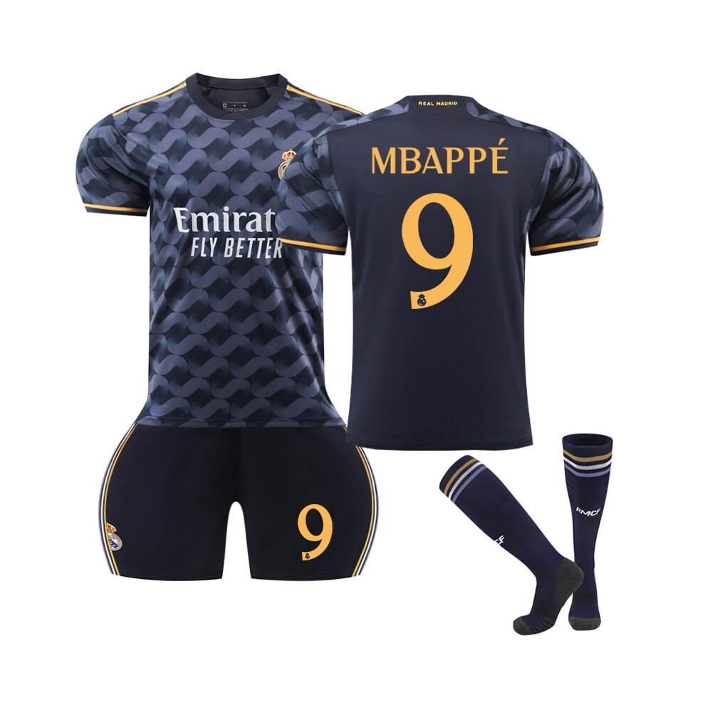 (Kids 20(110-120CM)) 24-25 Real Madrid Kids Football Jerseys No 9 Mbappe