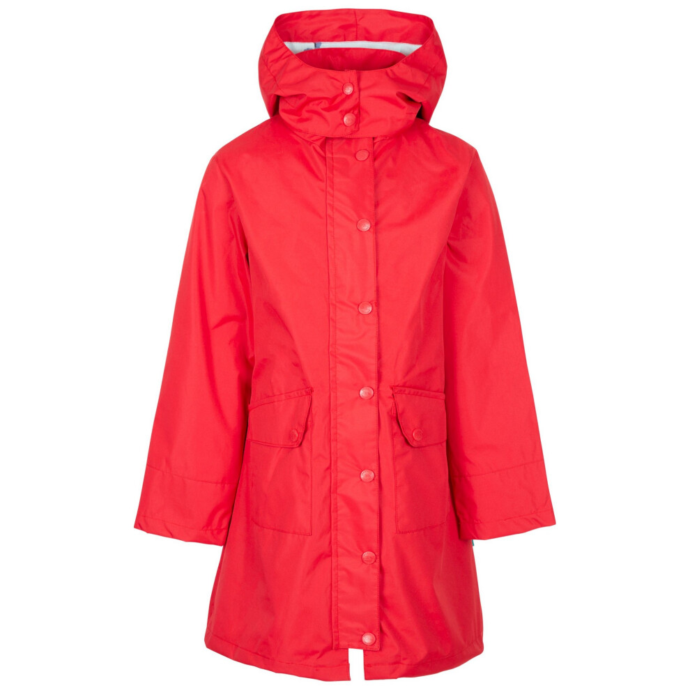 Girl's Trespass Girls Drizzling Waterproof Jacket - Red - Size: 11 years/12 Years