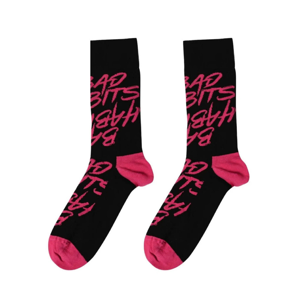 (7 UK-11 UK, Black) Ed Sheeran Unisex Adult Bad Habits Ankle Socks-image-OPC-PF6NBQH-NEW