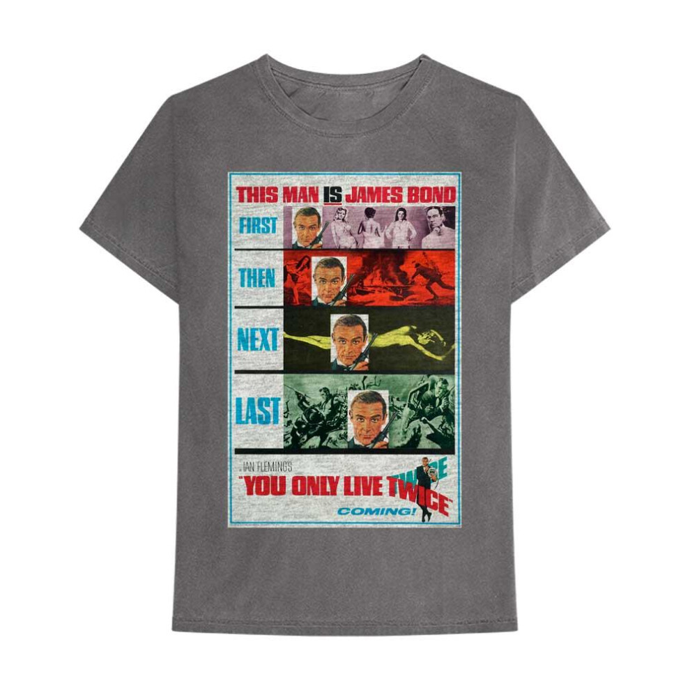(S, Charcoal Grey) James Bond Unisex Adult You Only Live Twice Cotton T-Shirt