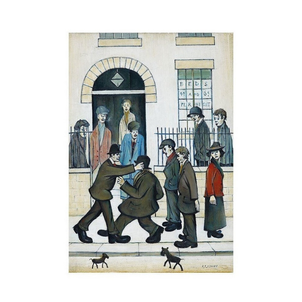 (50cm x 40cm, Multicoloured) L.S. Lowry A Fight C. 1935 Print