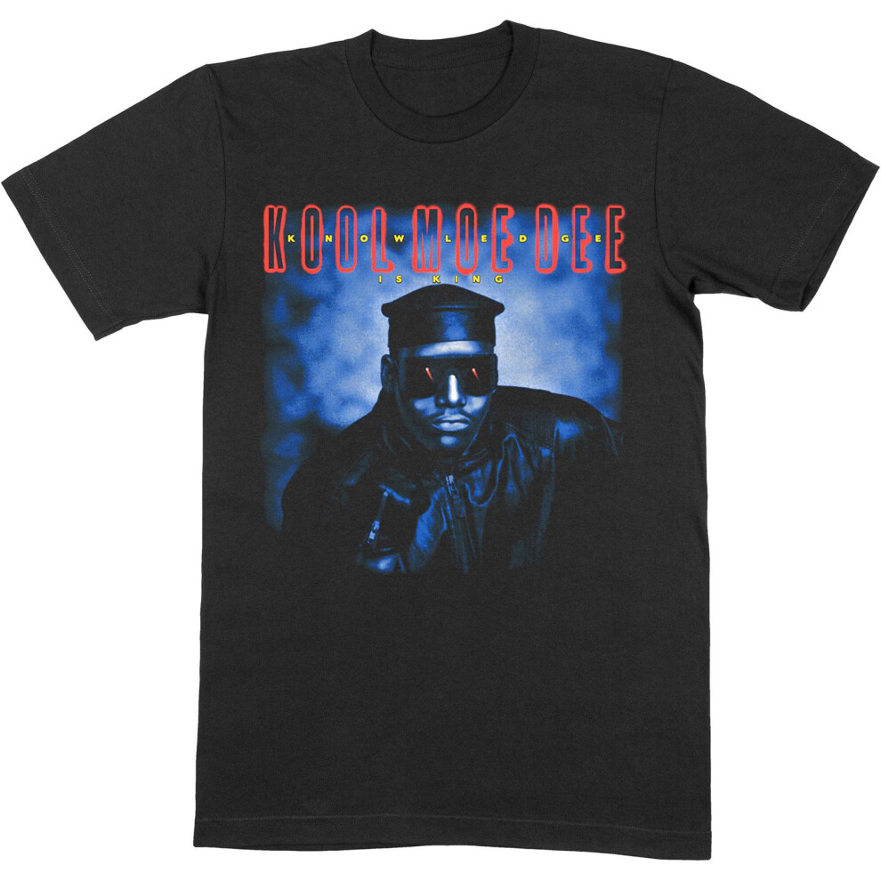 (S, Black) Kool Moe Dee Unisex Adult Knowledge Is King Cotton T-Shirt