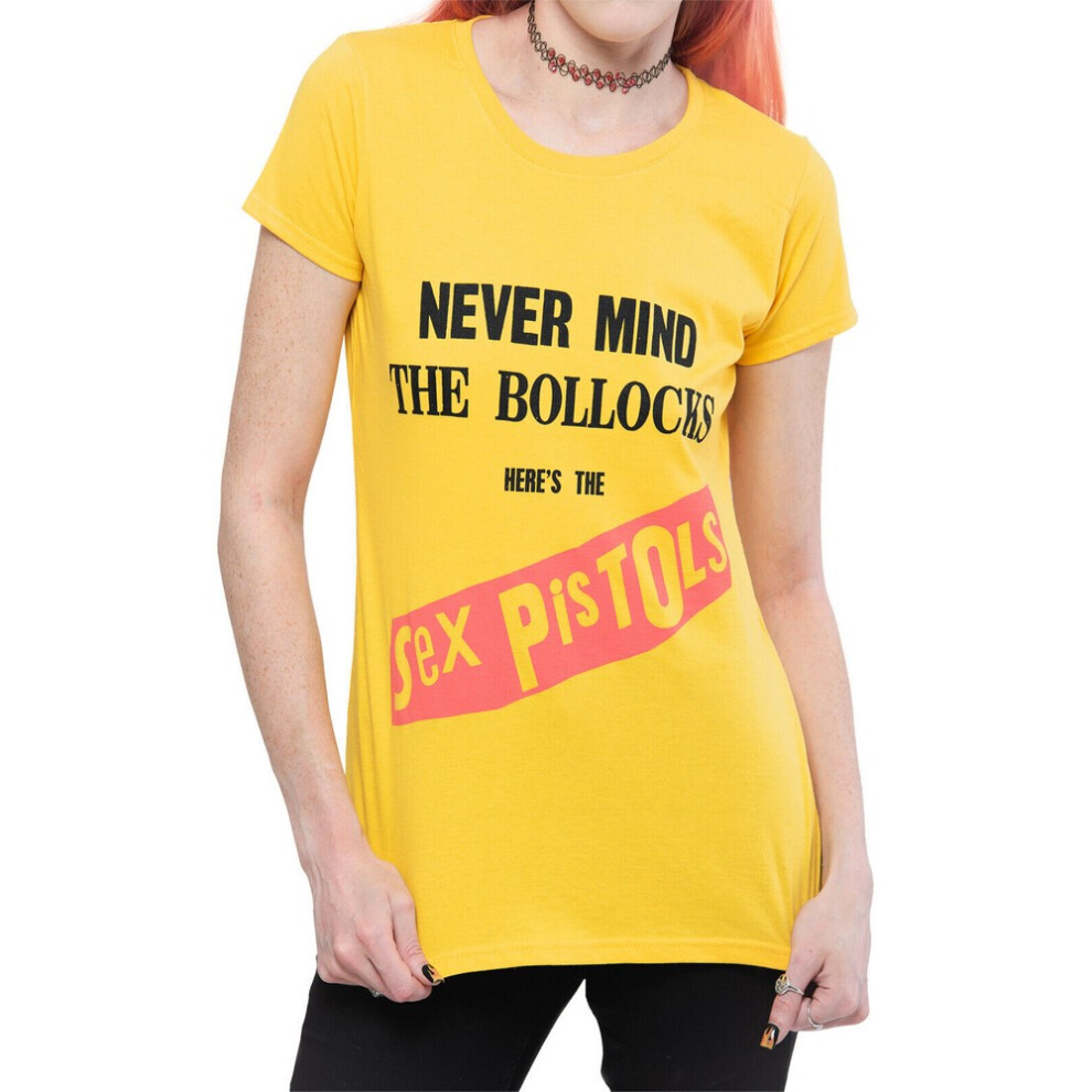 (L, Yellow) Sex Pistols Womens/Ladies Never Mind The Bollocks Album T-Shirt