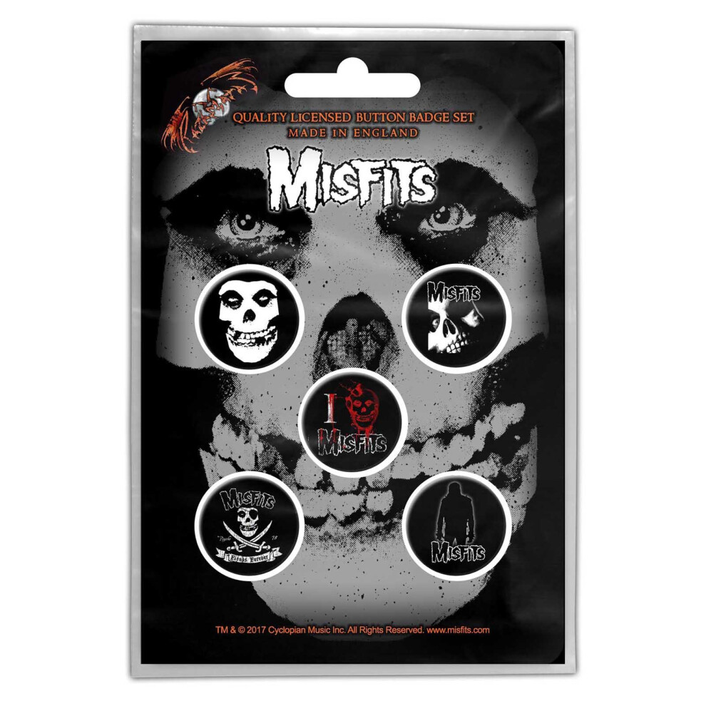 Misfits Skull Badge Set (Pack of 5)