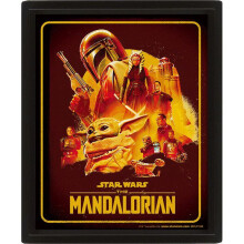Star Wars: The Mandalorian Montage 3D Framed Poster