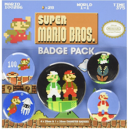 Super Mario Super Mario Badge Set (Pack of 5)