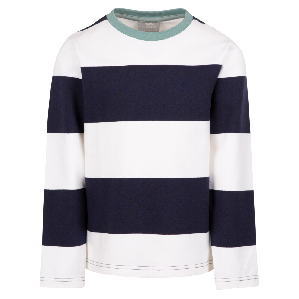 Trespass Boys Ferry Striped Long-Sleeved T-Shirt - Navy - Size: 5 years/6 Years