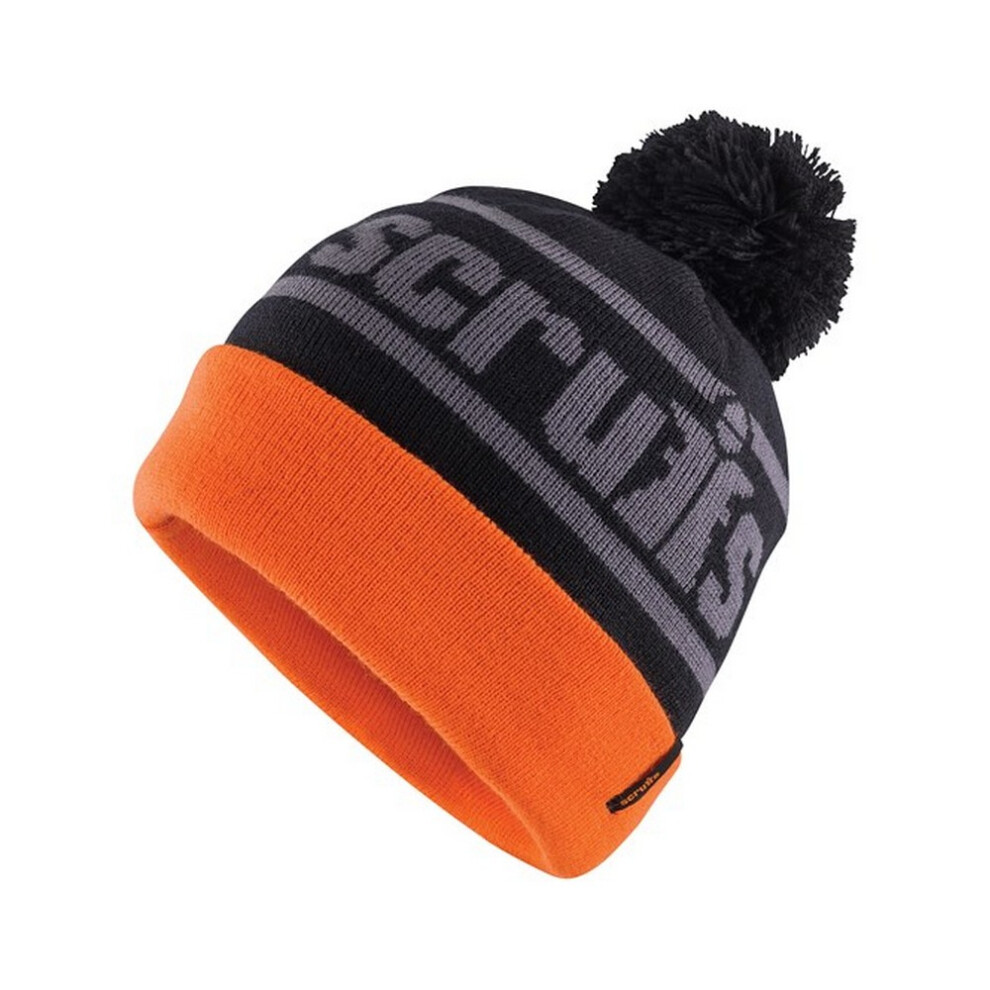 (One Size, Black/Orange) Scruffs Mens Trade Bobble Beanie