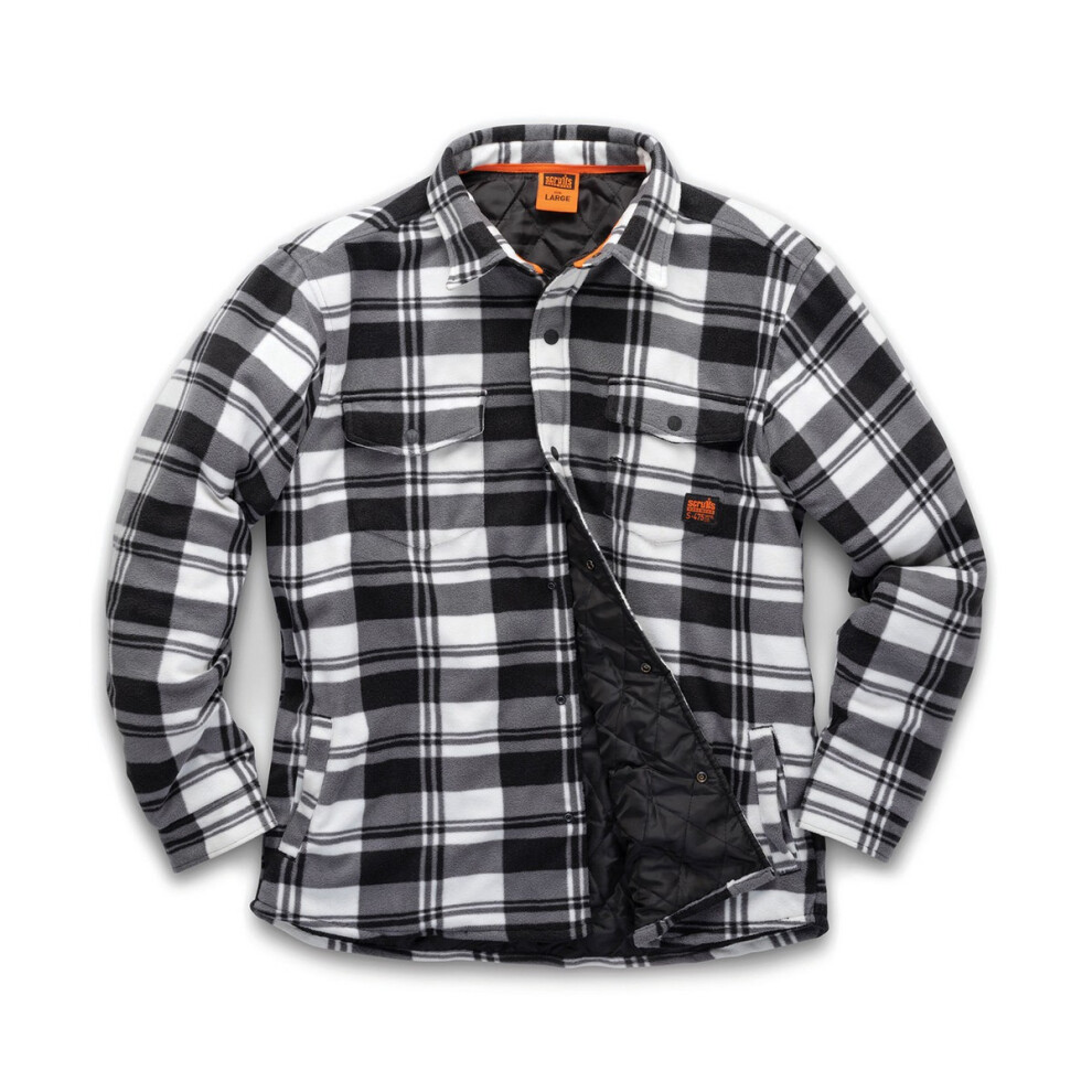 (XL, Black/White) Scruffs Mens Checked Padded Shirt