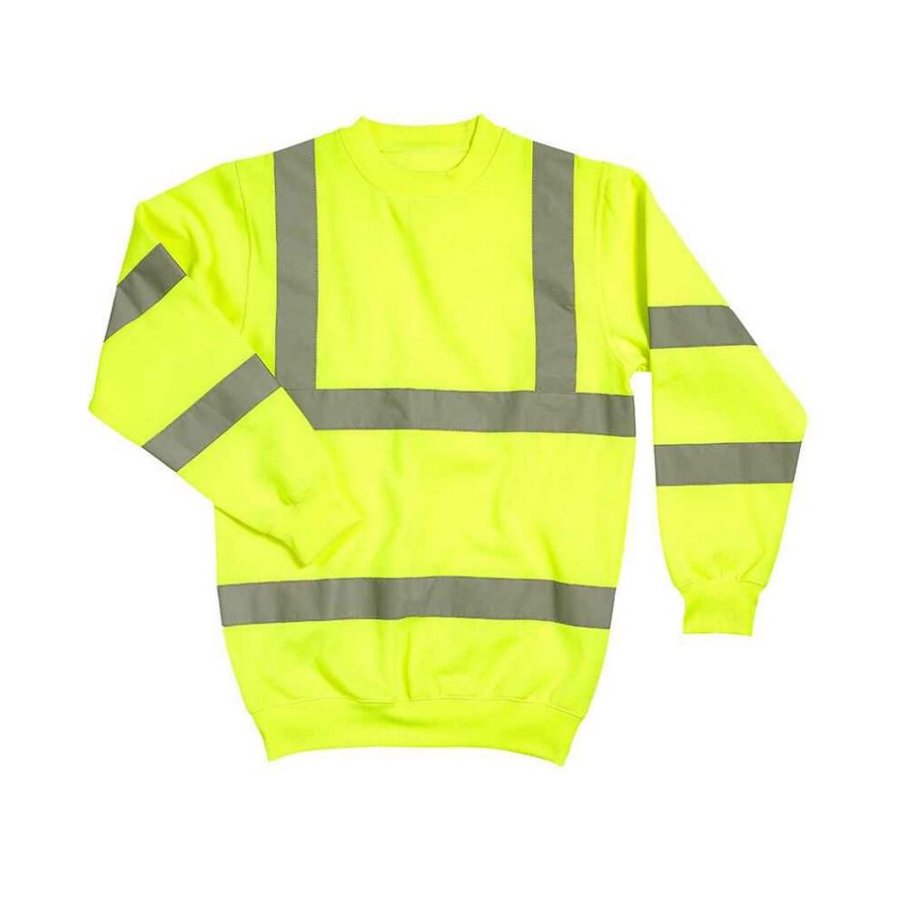 (L, Fluorescent Yellow) Warrior Mens High-Vis Sweatshirt