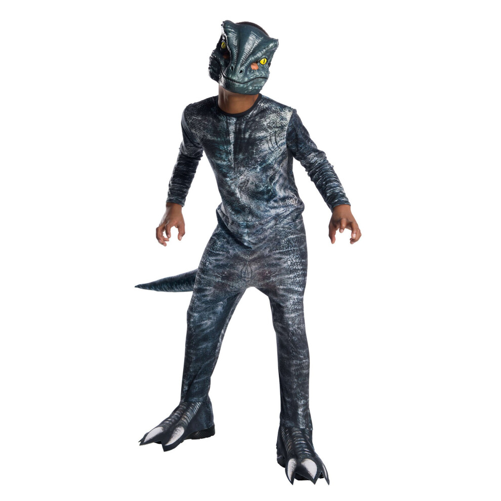 (L, Grey) Jurassic World Boys Velociraptor Costume