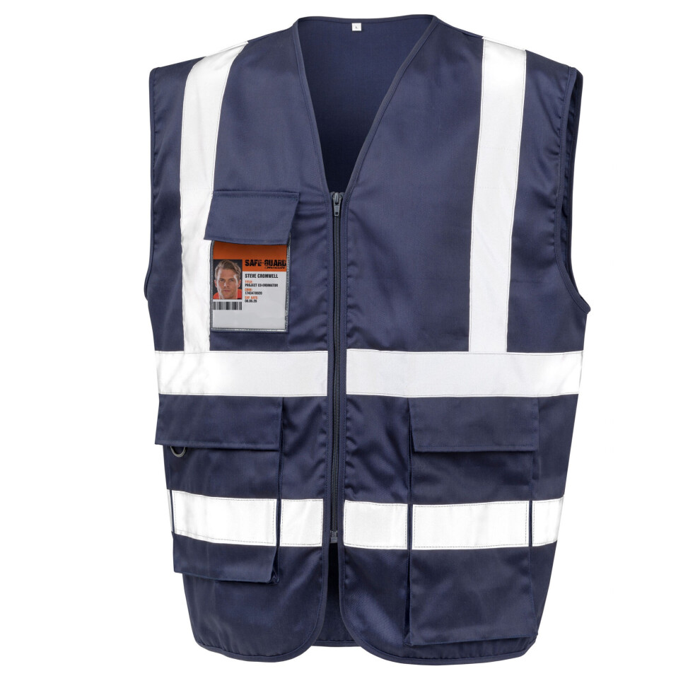 (XXL, Navy Blue) WORK-GUARD by Result Unisex Adult Heavy Duty Security Vest-image-OPC-PF6PSDV-NEW