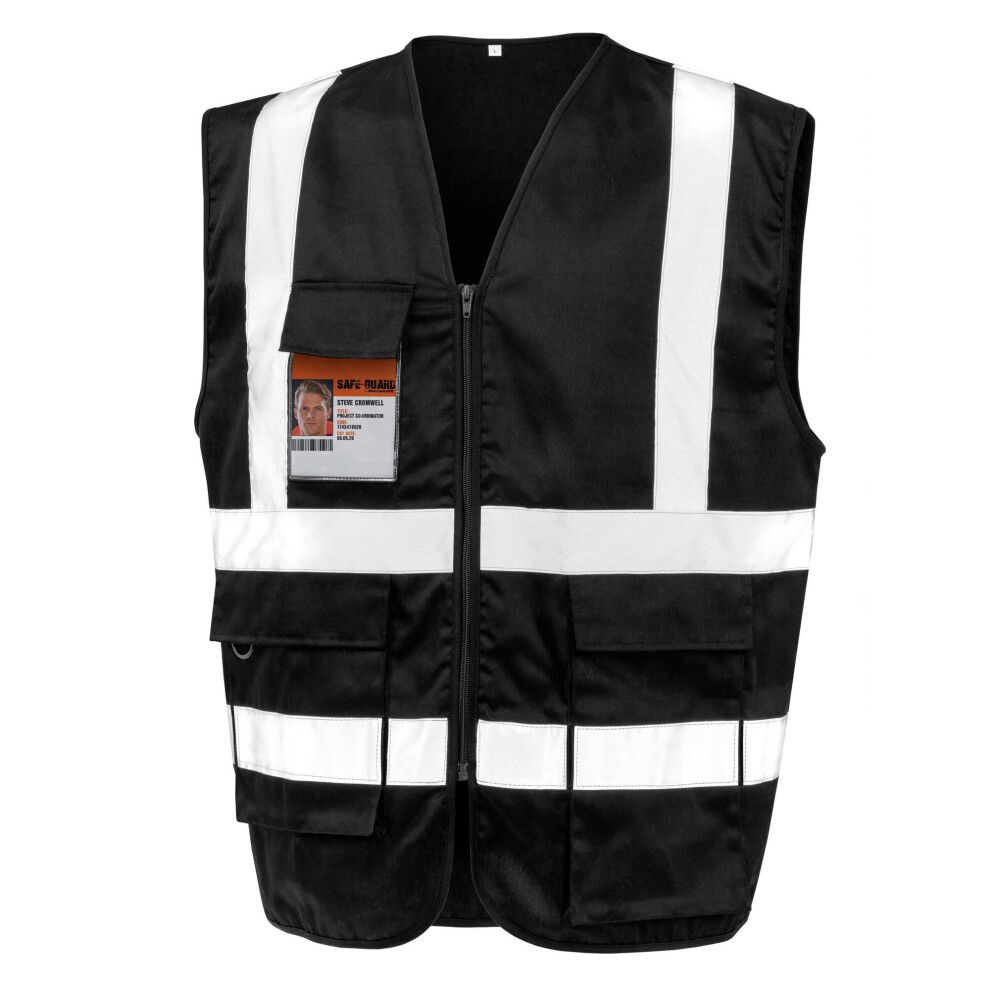 (XL, Black) WORK-GUARD by Result Unisex Adult Heavy Duty Security Vest-image-OPC-PF6PSDR-NEW