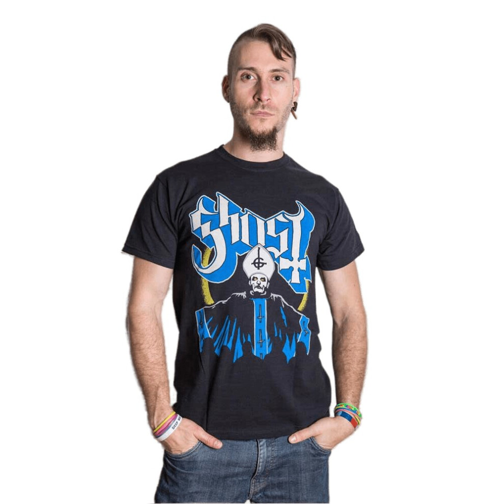(XXL, Black) Ghost Unisex Adult Papa & Band T-Shirt