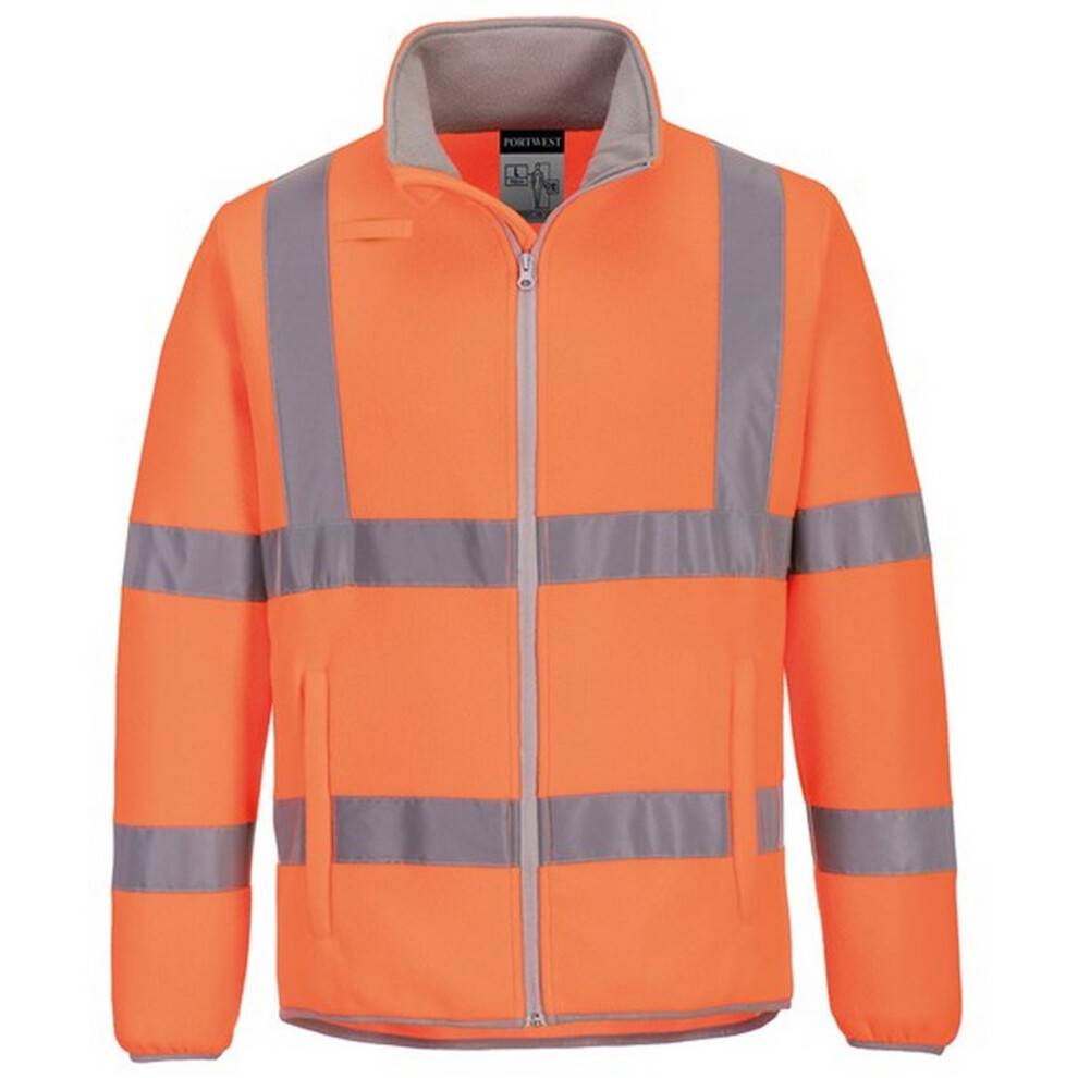 (4XL, Orange) Portwest Unisex Adult Eco Friendly Hi-Vis Fleece Jacket