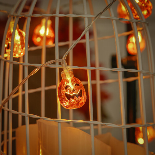 Living And Home Halloween Decorative Pumpkin LED String Lights Battery Operated 1
