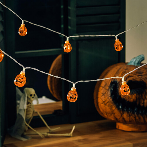 Living And Home Halloween Decorative Pumpkin LED String Lights Battery Operated 2