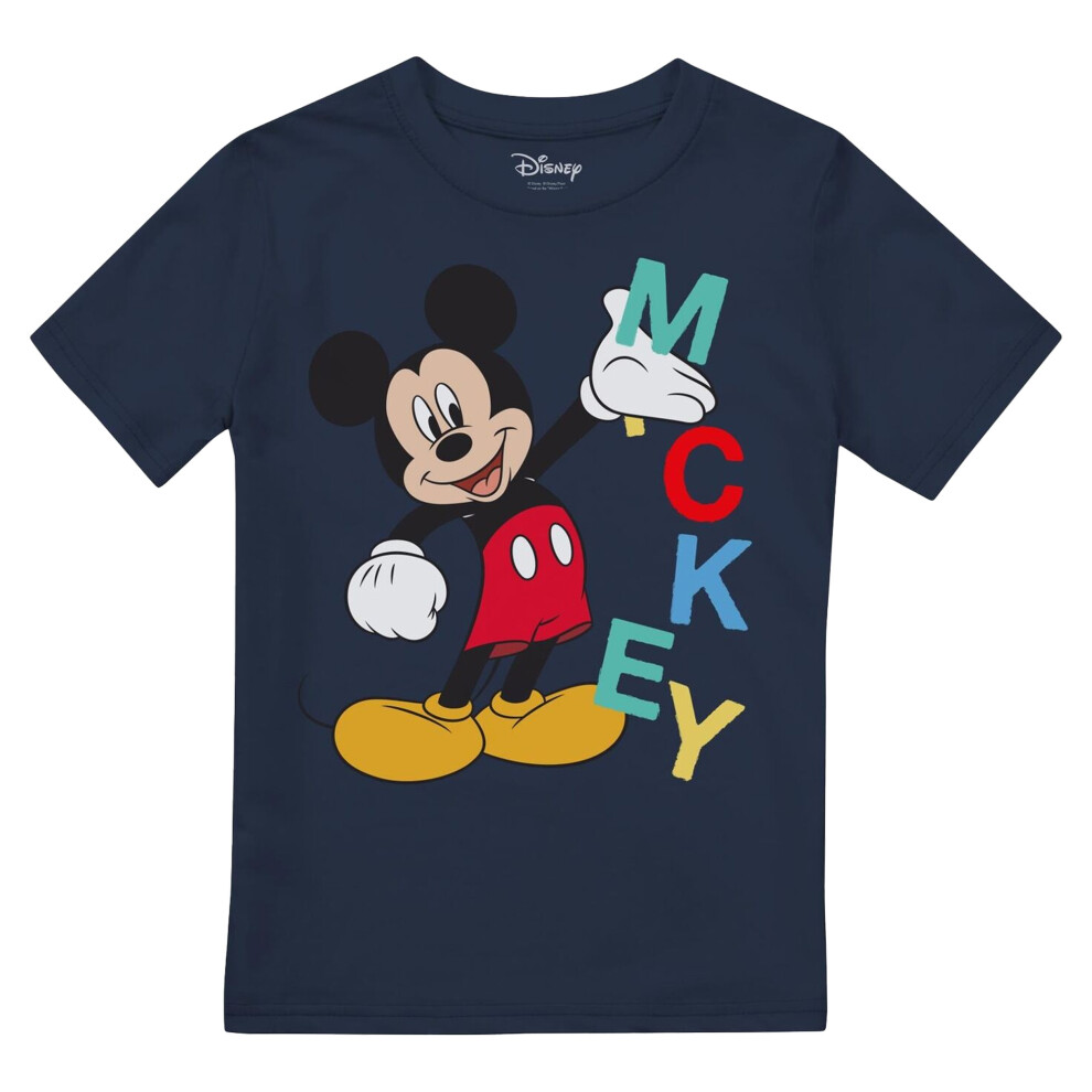 Disney Boys Mickey Mouse Text T-Shirt