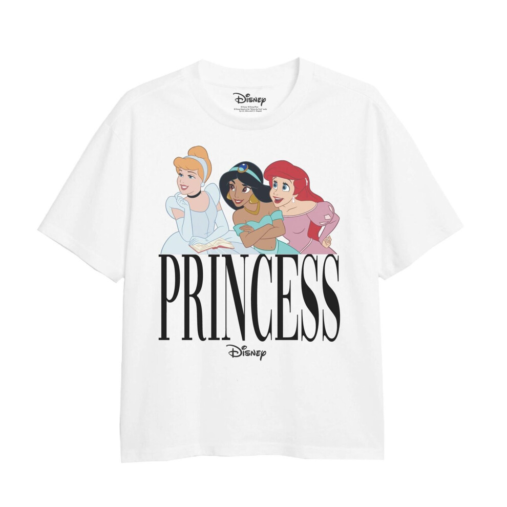 (13 Years, White) Disney Girls Princess Trio T-Shirt