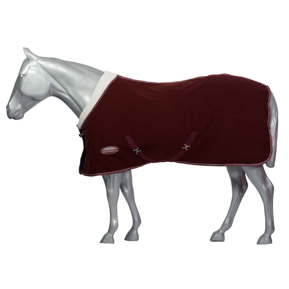 (6' 3", Maroon/White) Weatherbeeta Standard-Neck Sherpa Fleece Horse Cooler Rug