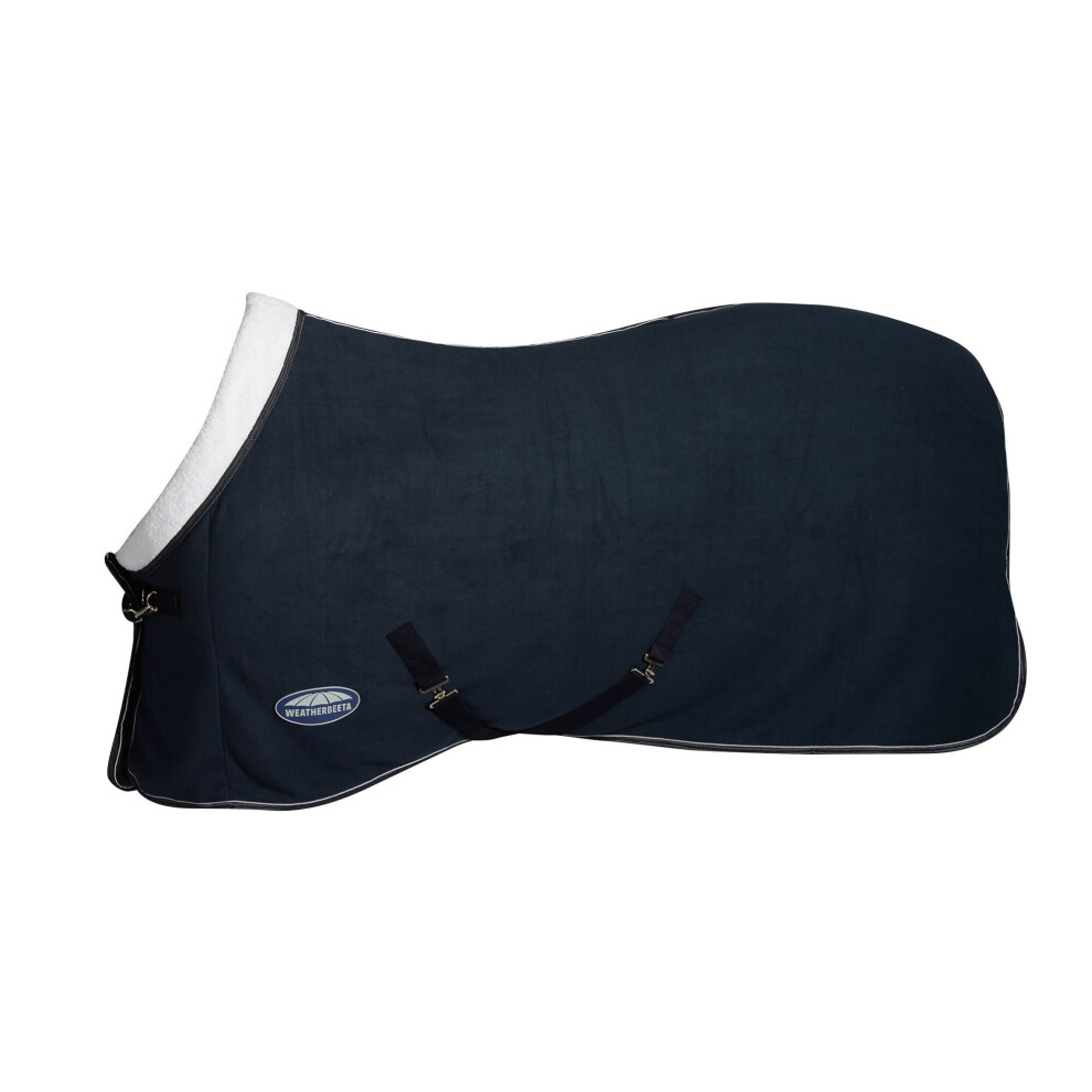 (6', Dark Blue/White) Weatherbeeta Standard-Neck Sherpa Fleece Horse Cooler Rug