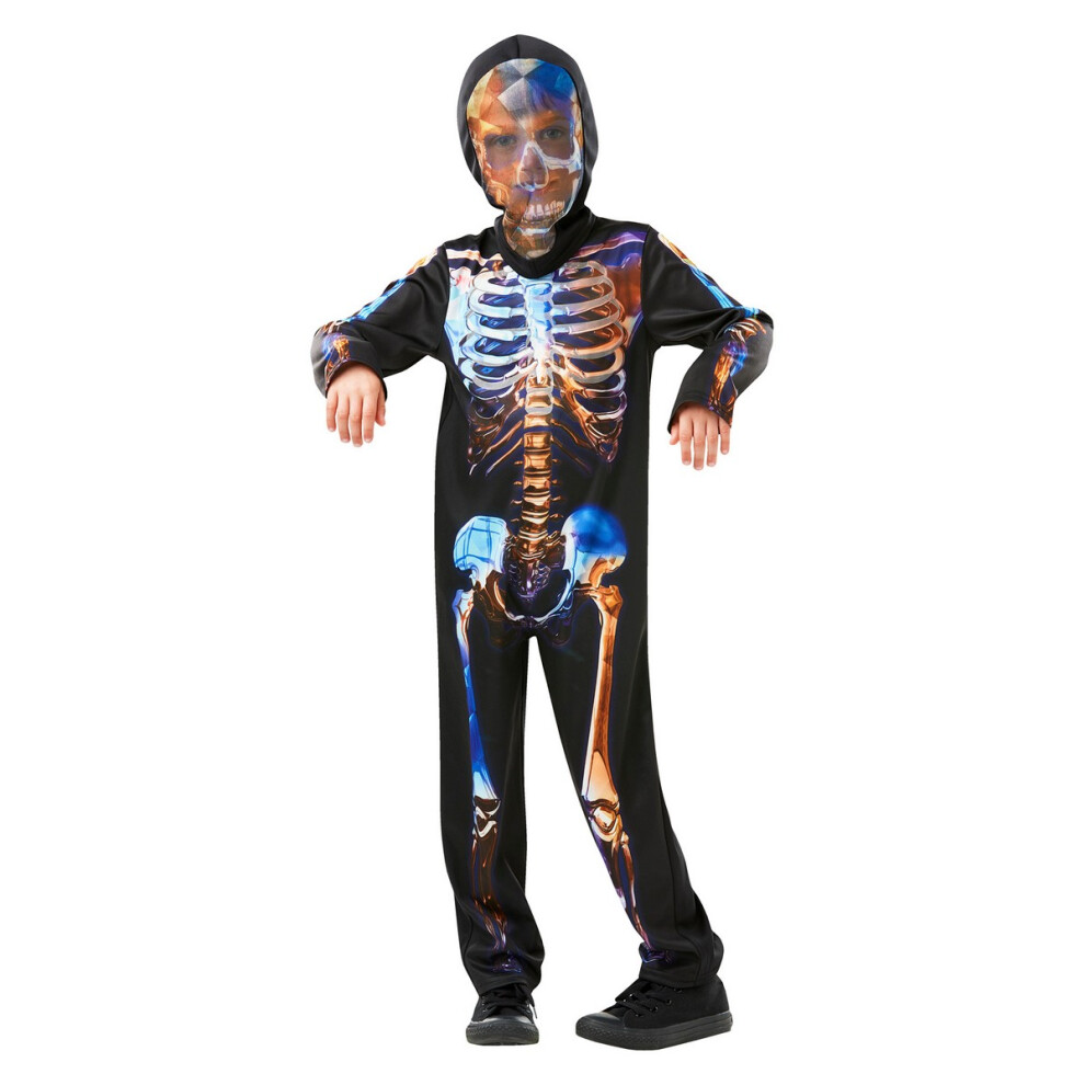 (3-4 Years, Black/Blue) Rubies Boys Skeleton Glow In The Dark Costume Suit