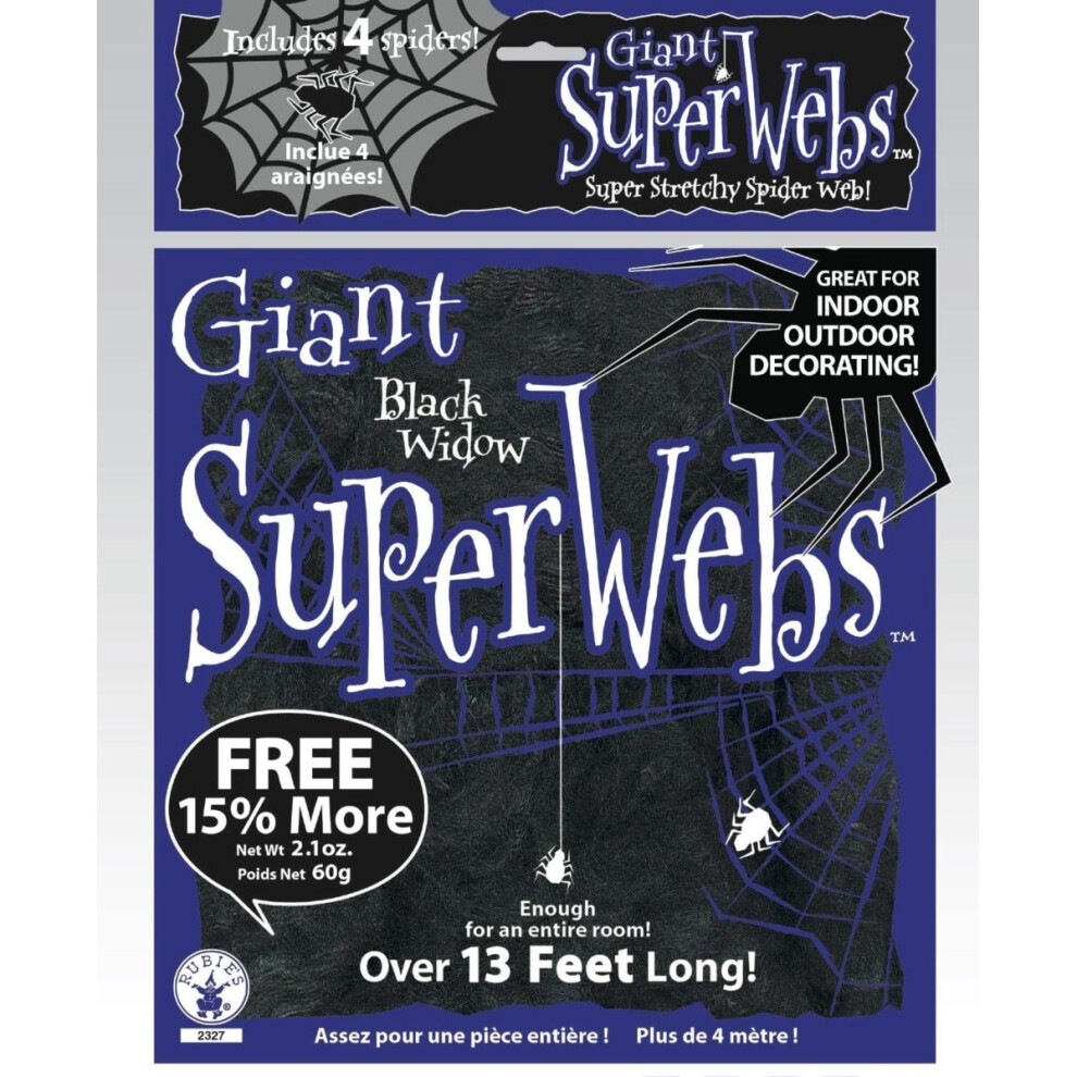 (L, Black) Rubies Stretch Spider Web Halloween Decoration