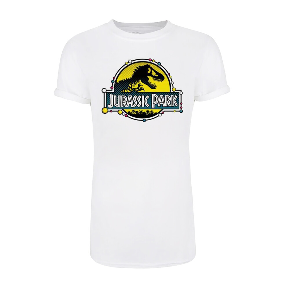 (S, White) Jurassic Park Womens/Ladies DNA T-Shirt Dress