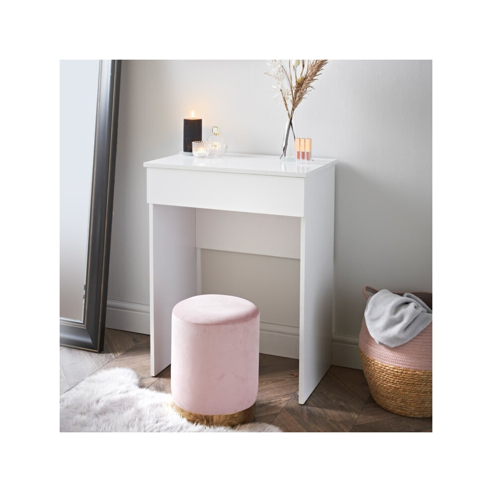 New Norsk Dressing Table Fold-up Mirror Storage Compartment - White