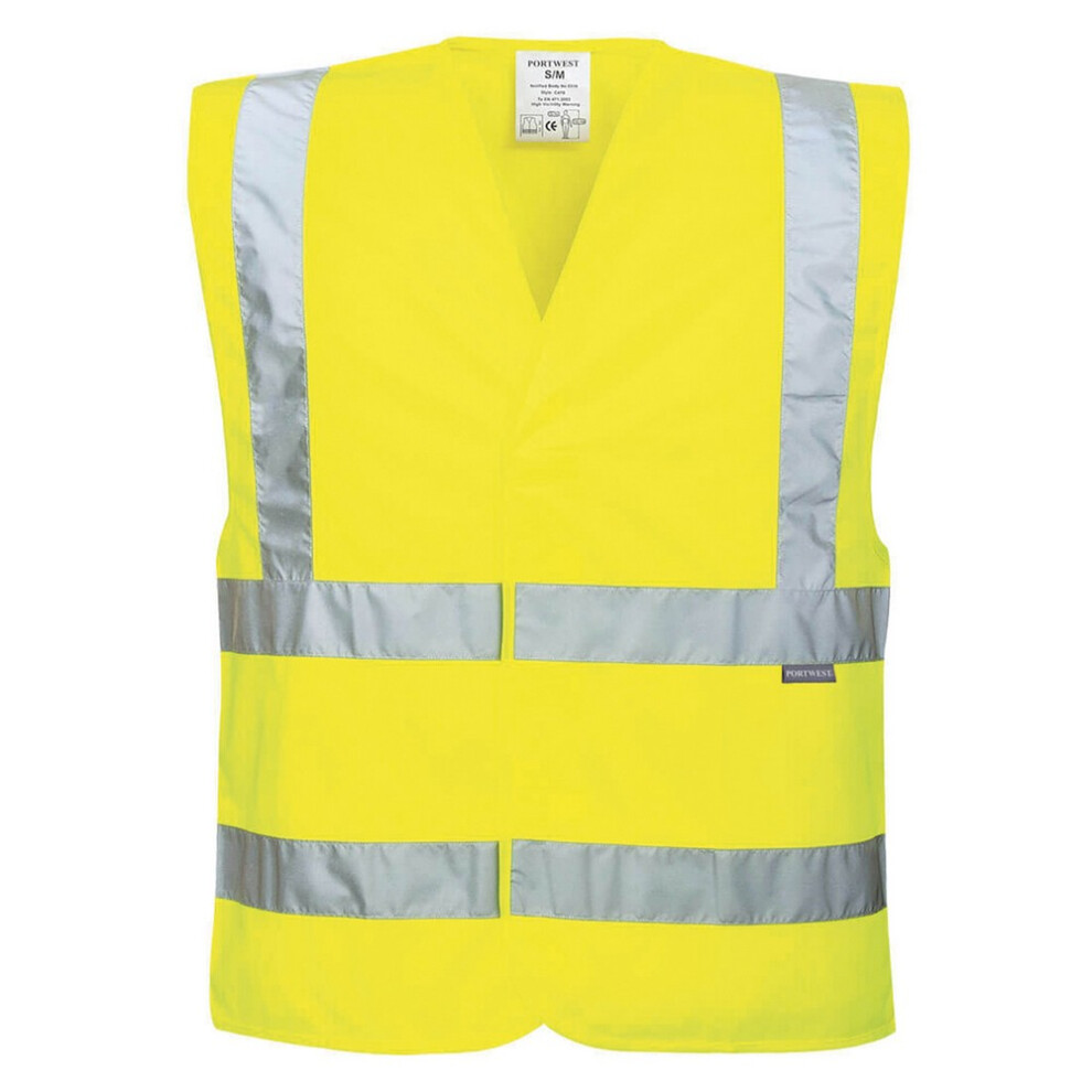 (L-XL, Yellow) Portwest Unisex Adult Eco Friendly Hi-Vis Vest