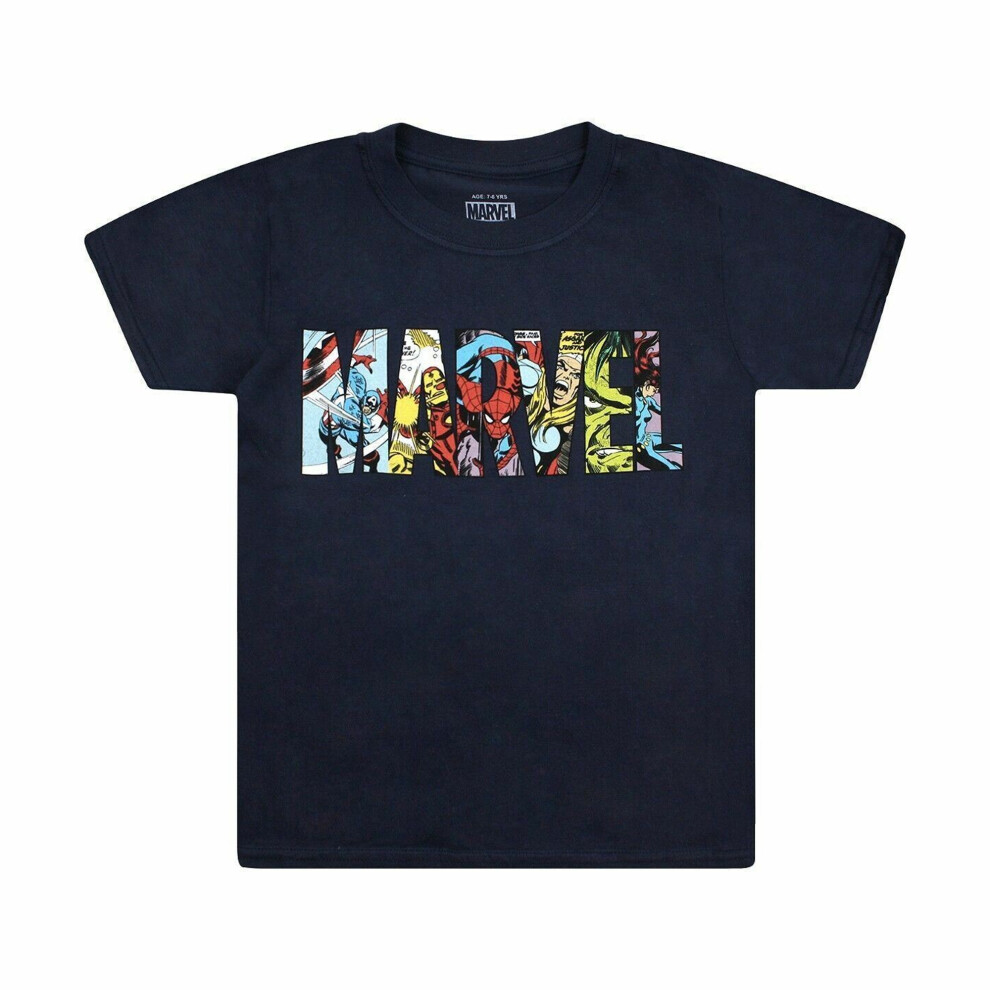 (13 Years, Navy) Marvel Boys Characters T-Shirt