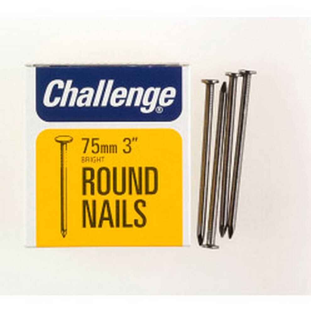 (25mm, Silver) Challenge Steel Round Wire Nails