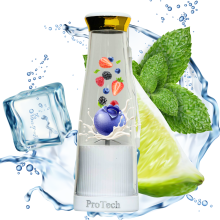 (White) ProTech Portable Mini Electric Juicer, Smoothie Makers, 308ML Personal Small Blender Juicer, BPA Free, USB Rechargeable 6 Blades for Gym